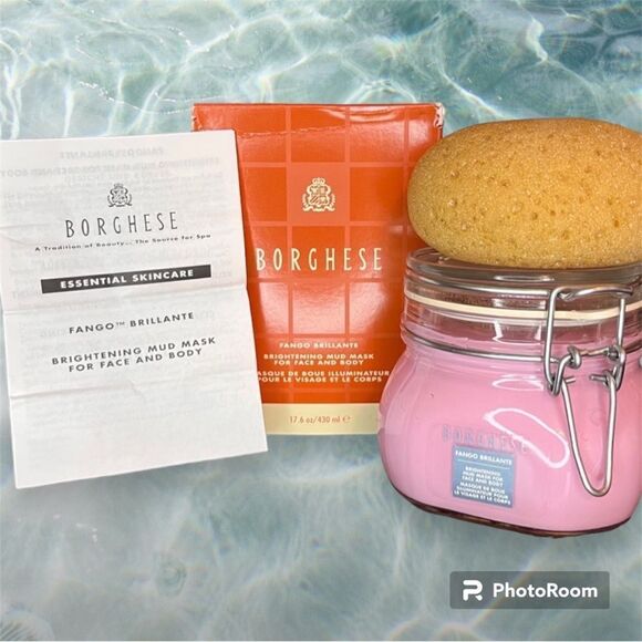Borghese Fango Brillante mud mask for face & body jumbo sea sponge set - Picture 1 of 6